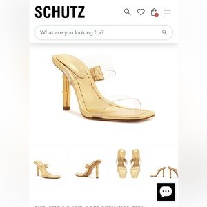 Schutz Clear and Gold Sandal
